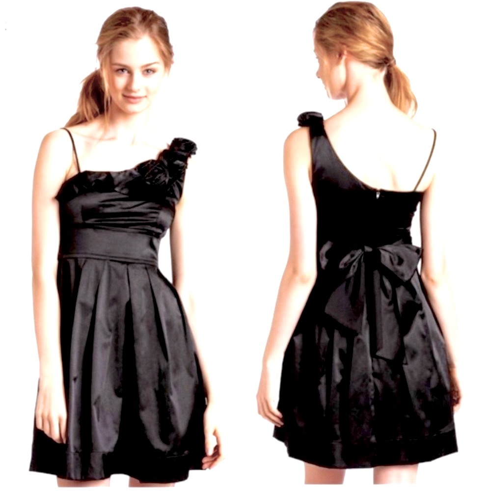 Tweeze Me Formal One shoulder Satin Cocktail Dress